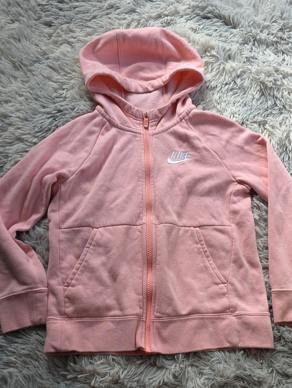 Nike Kids Light Pink Full-Zip Hooded Sweatshirt